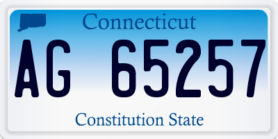 CT license plate AG65257