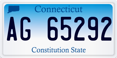 CT license plate AG65292