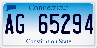 CT license plate AG65294