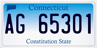 CT license plate AG65301