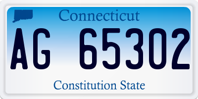 CT license plate AG65302