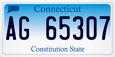CT license plate AG65307