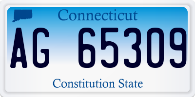 CT license plate AG65309