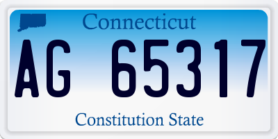 CT license plate AG65317