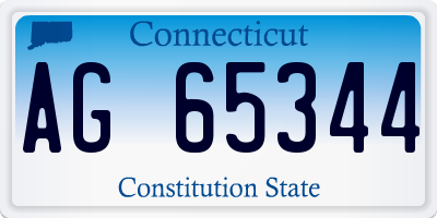 CT license plate AG65344