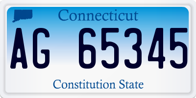 CT license plate AG65345