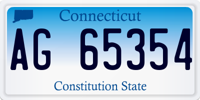 CT license plate AG65354
