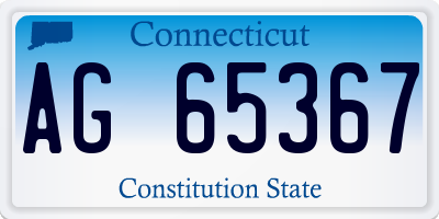 CT license plate AG65367