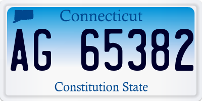 CT license plate AG65382