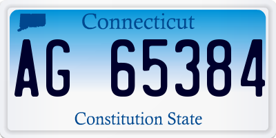CT license plate AG65384