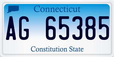 CT license plate AG65385