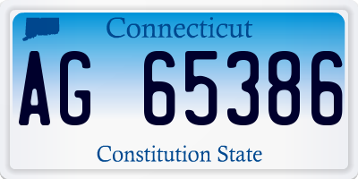 CT license plate AG65386