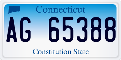 CT license plate AG65388