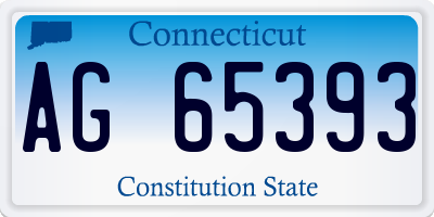 CT license plate AG65393