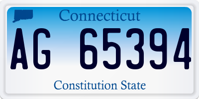 CT license plate AG65394