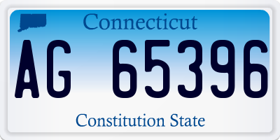 CT license plate AG65396
