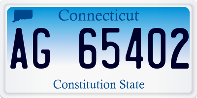 CT license plate AG65402