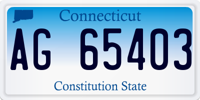 CT license plate AG65403