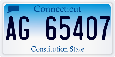 CT license plate AG65407