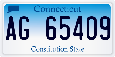 CT license plate AG65409