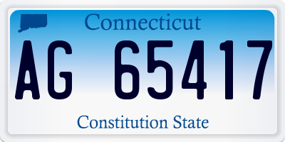 CT license plate AG65417