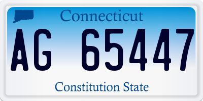 CT license plate AG65447