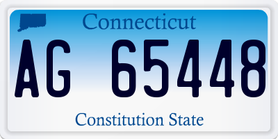 CT license plate AG65448