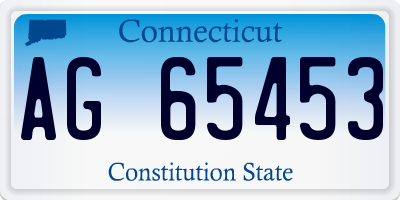 CT license plate AG65453