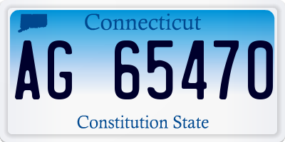 CT license plate AG65470