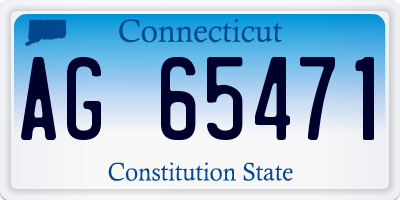 CT license plate AG65471