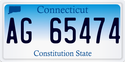 CT license plate AG65474