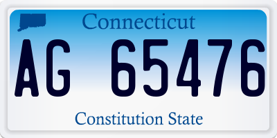 CT license plate AG65476