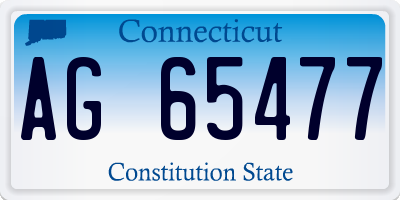 CT license plate AG65477