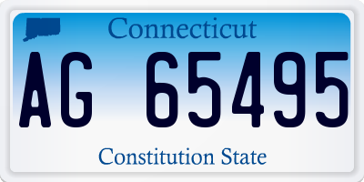 CT license plate AG65495