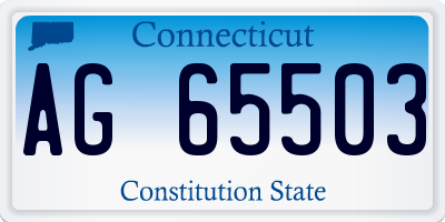 CT license plate AG65503
