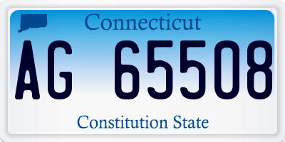 CT license plate AG65508