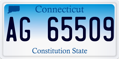 CT license plate AG65509