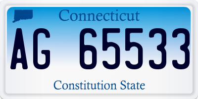 CT license plate AG65533
