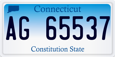 CT license plate AG65537