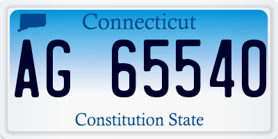 CT license plate AG65540