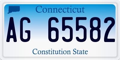 CT license plate AG65582