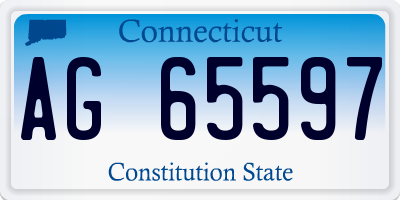 CT license plate AG65597