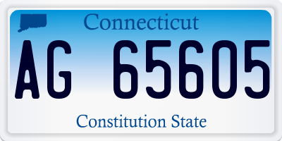 CT license plate AG65605