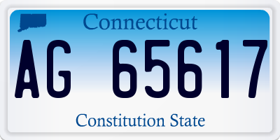 CT license plate AG65617
