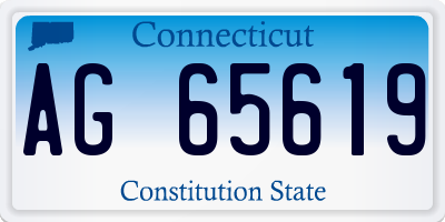 CT license plate AG65619