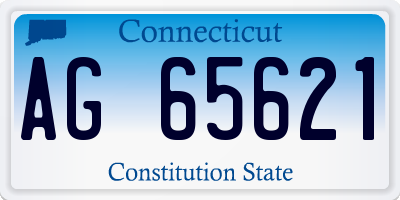 CT license plate AG65621