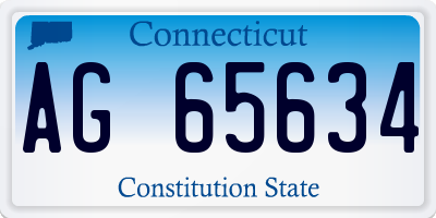 CT license plate AG65634