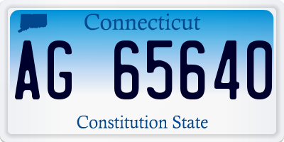 CT license plate AG65640