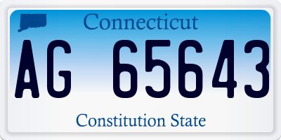 CT license plate AG65643