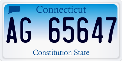 CT license plate AG65647